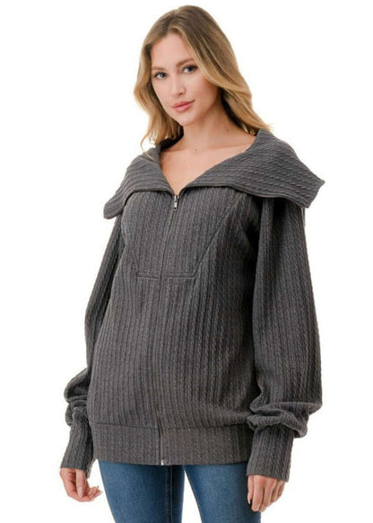 Walk in the Park Cable Knit Jacket Made in USA