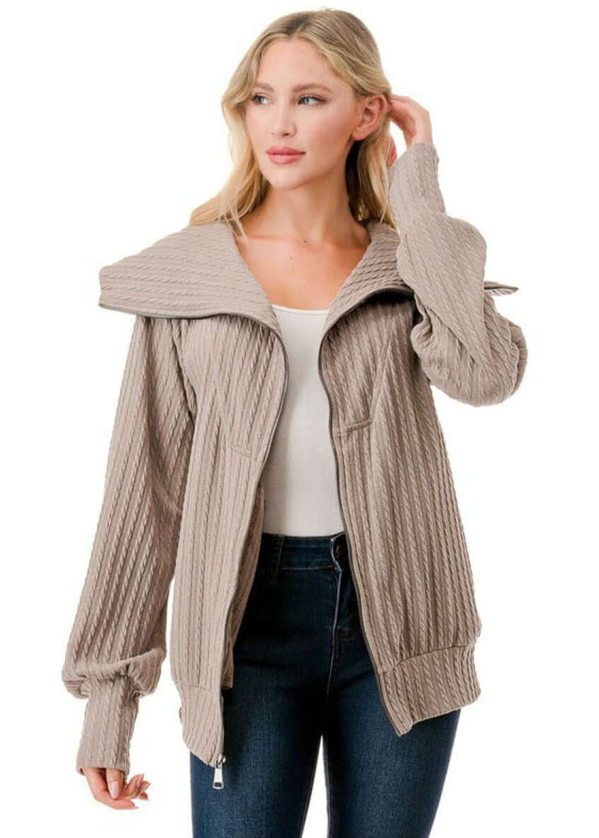 Walk in the Park Cable Knit Jacket Made in USA