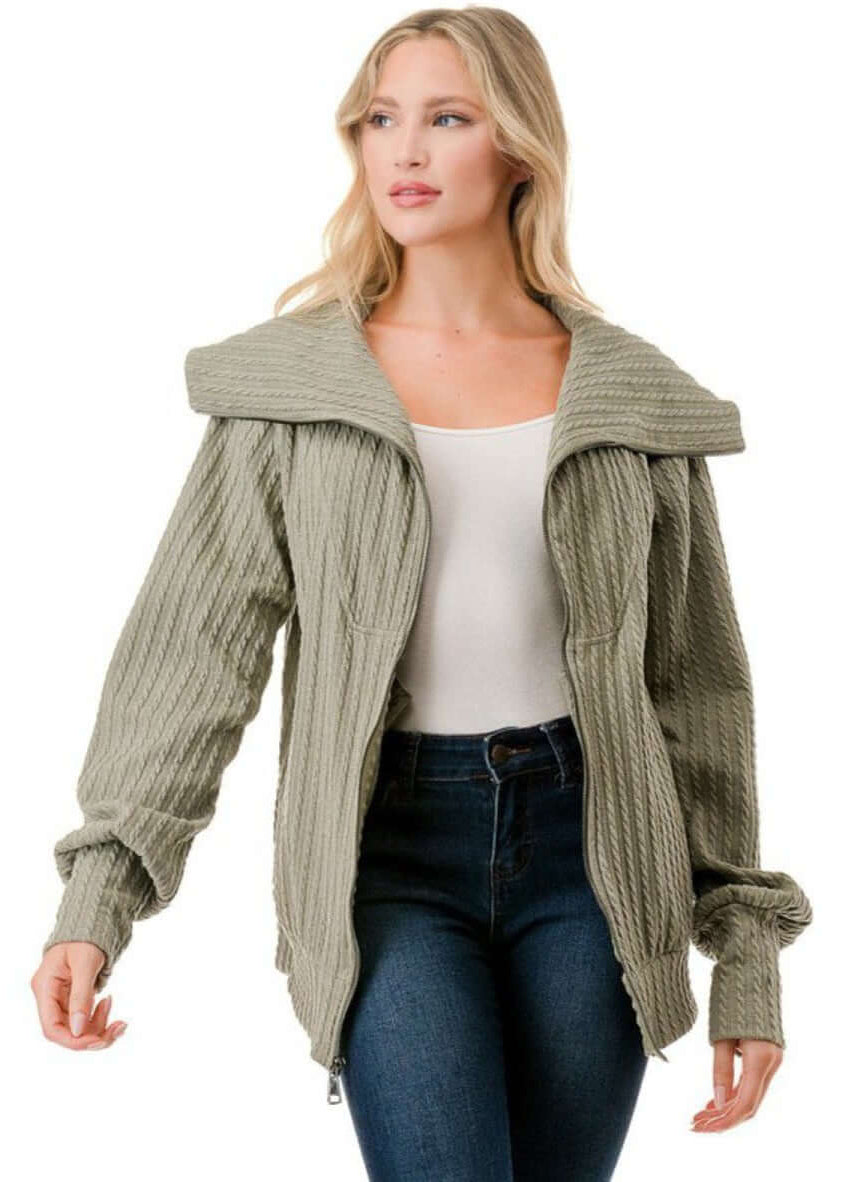 Walk in the Park Cable Knit Jacket Made in USA