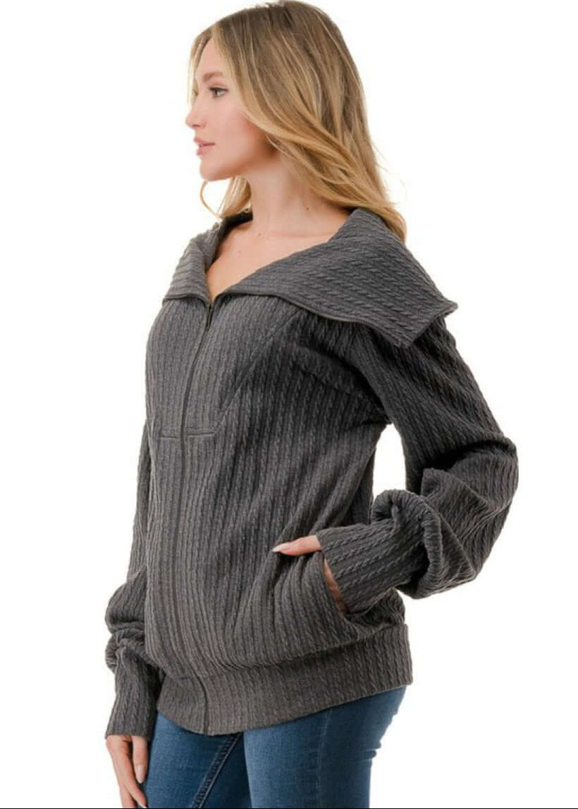 Walk in the Park Cable Knit Jacket Made in USA
