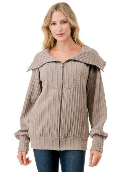 Walk in the Park Cable Knit Jacket Made in USA
