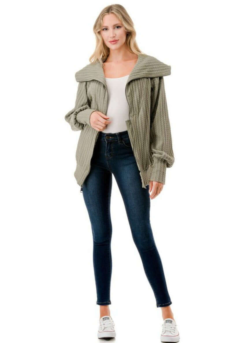 Walk in the Park Cable Knit Jacket Made in USA