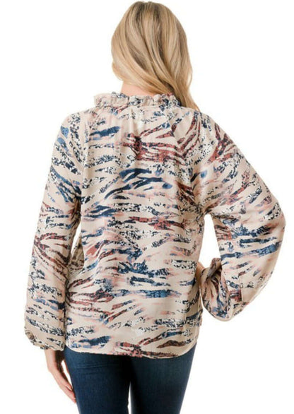 Colorful Zebra Print Blouse CLEARANCE FINAL SALE