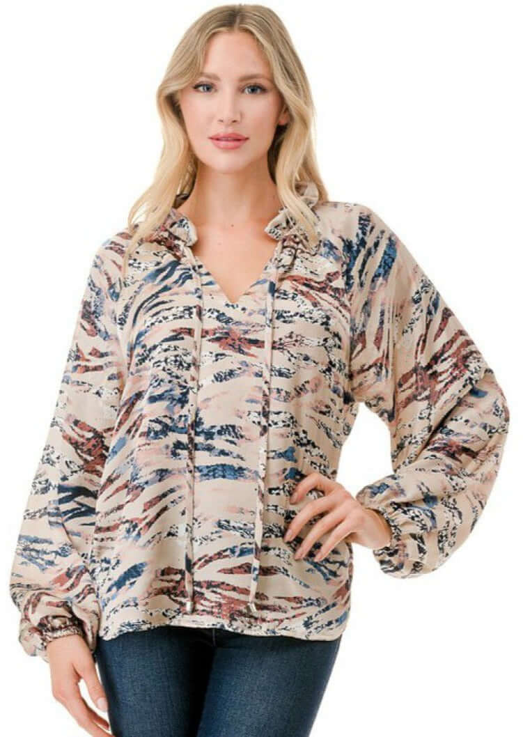 Colorful Zebra Print Blouse CLEARANCE FINAL SALE