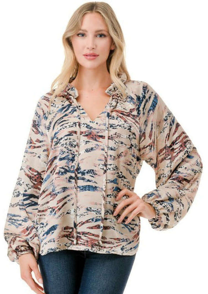 Colorful Zebra Print Blouse CLEARANCE FINAL SALE