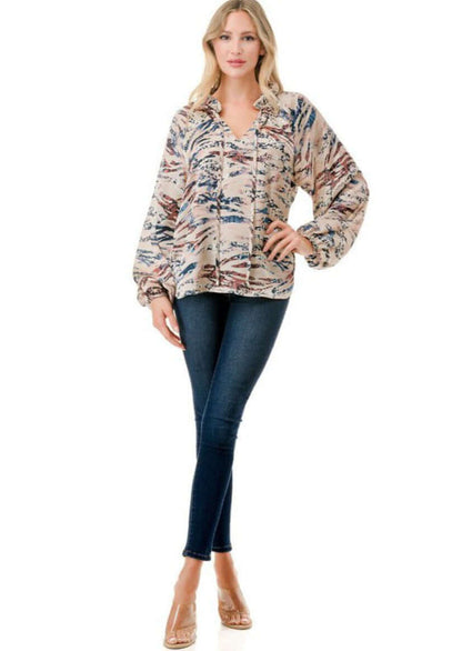 Colorful Zebra Print Blouse CLEARANCE FINAL SALE