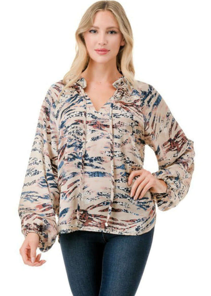 Colorful Zebra Print Blouse CLEARANCE FINAL SALE