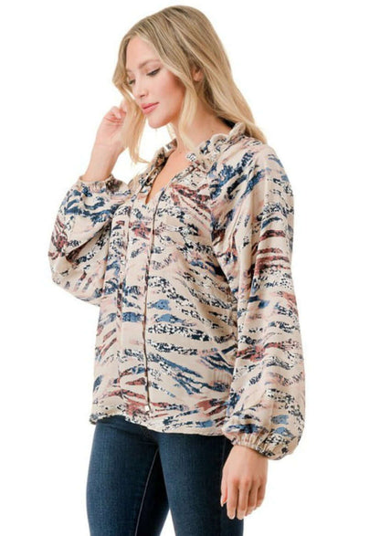 Colorful Zebra Print Blouse CLEARANCE FINAL SALE