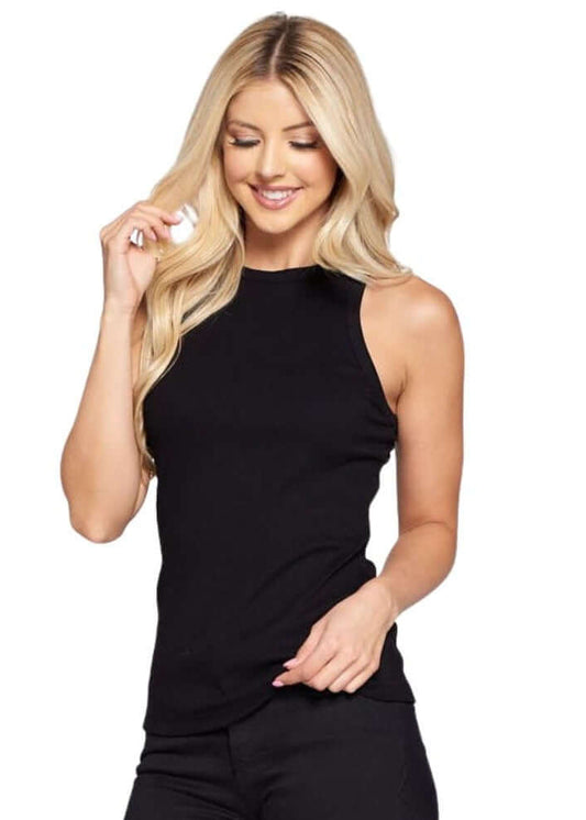 Essentials Racer Back Ribbed Knit Tank Top