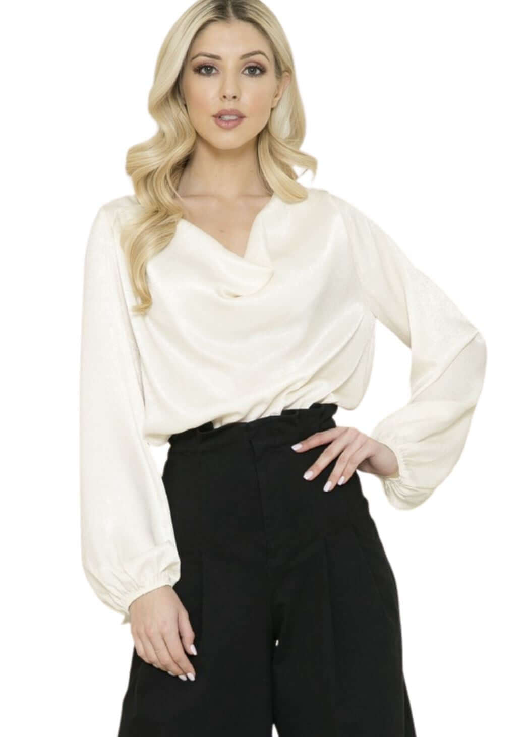 Cowl Neck Satin Top CLEARANCE FINAL SALE
