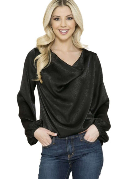 Cowl Neck Satin Top CLEARANCE FINAL SALE