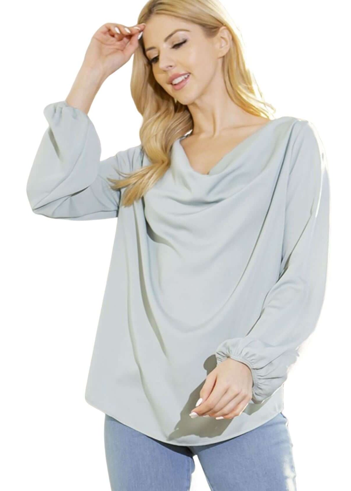 Cowl Neck Satin Top CLEARANCE FINAL SALE
