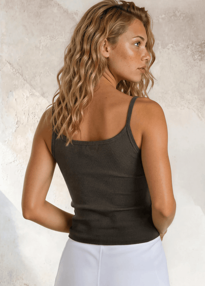 Strappy Crop Tank Top Bra30 (Army Green)