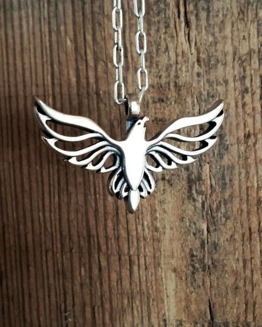 FREEDOM Soaring Eagle Necklace - Sterling Silver