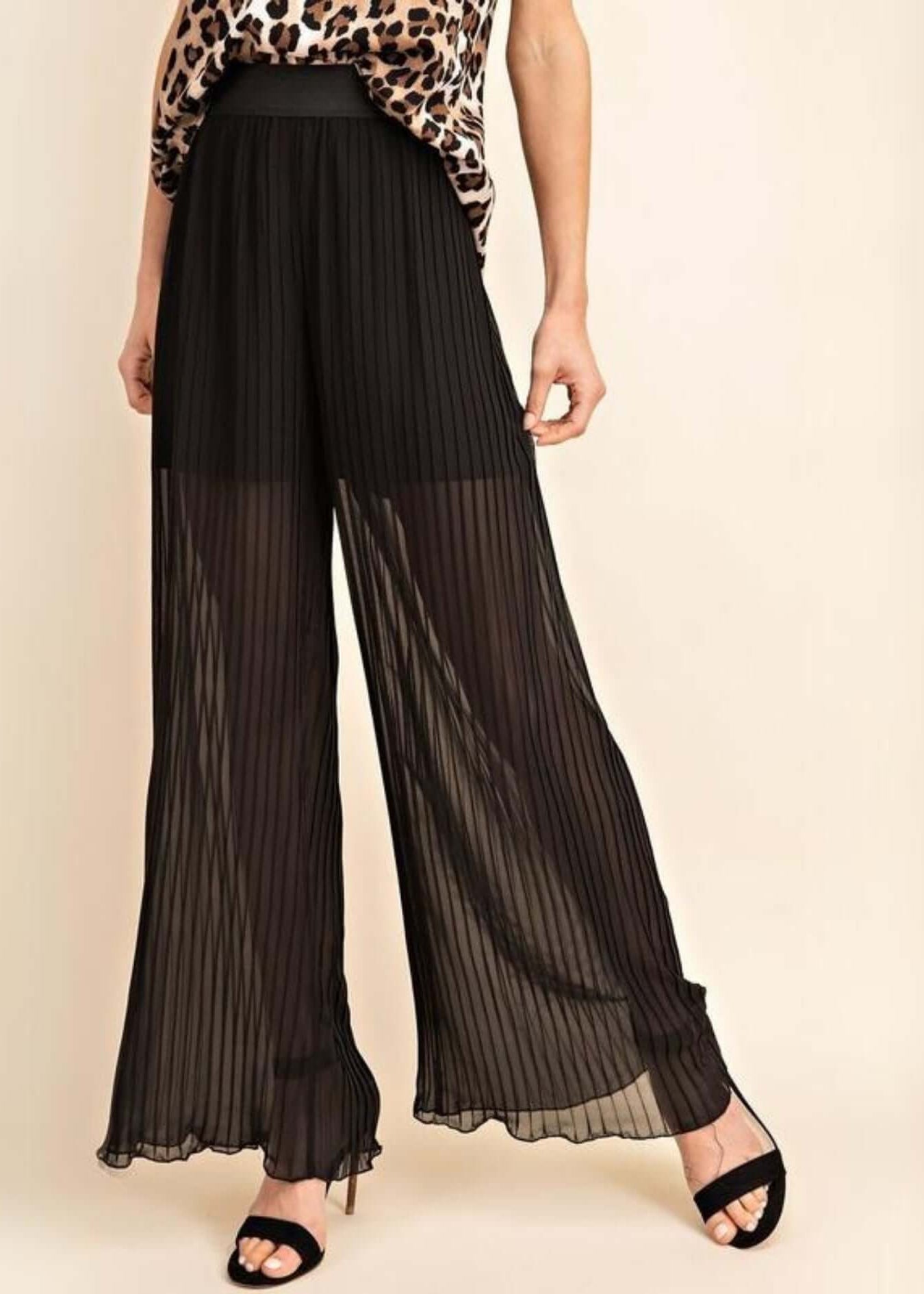 Bold & Beautiful Sheer Pleated Pants CLEARANCE FINAL SALE