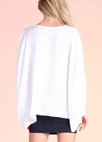 Claire V-Neck Caftan Top in Bright White
