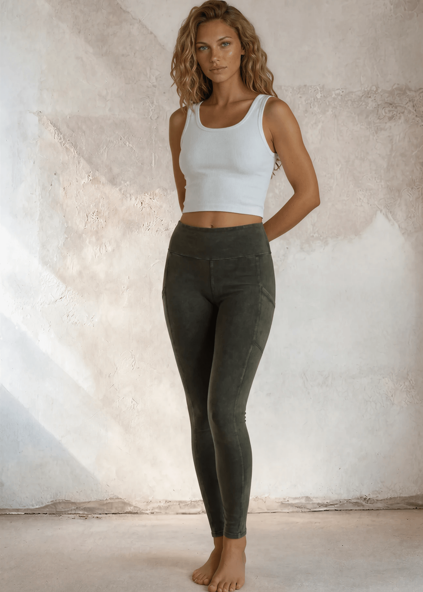 Plano Perfect Fit  Pocket Leggings (Dark Moss Green)