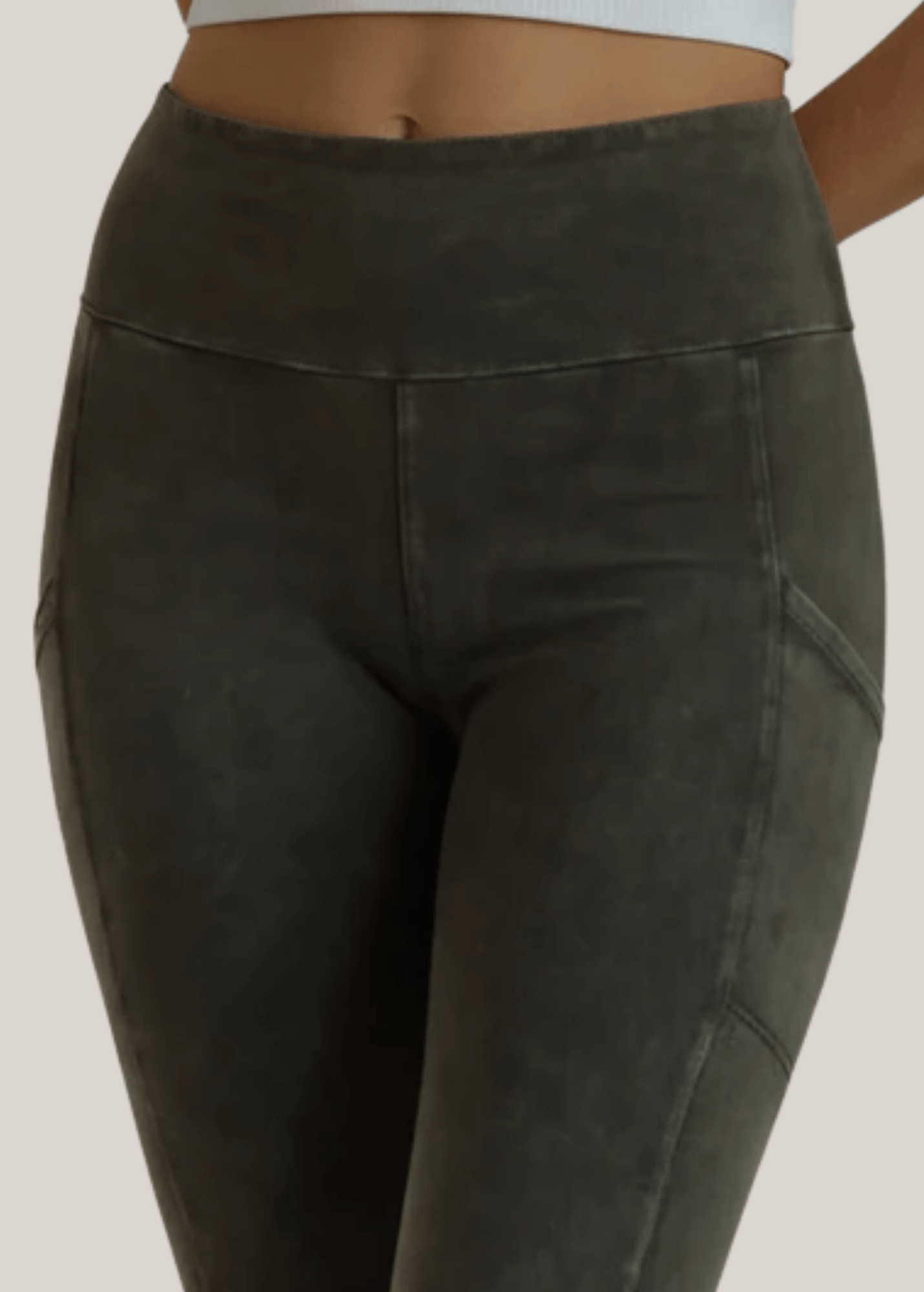 Plano Perfect Fit  Pocket Leggings (Dark Moss Green)