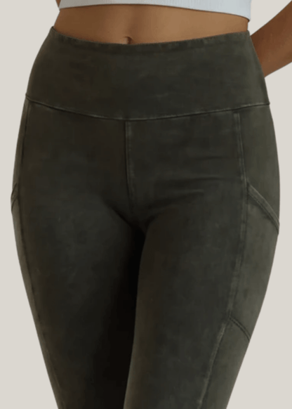 Plano Perfect Fit  Pocket Leggings (Dark Moss Green)