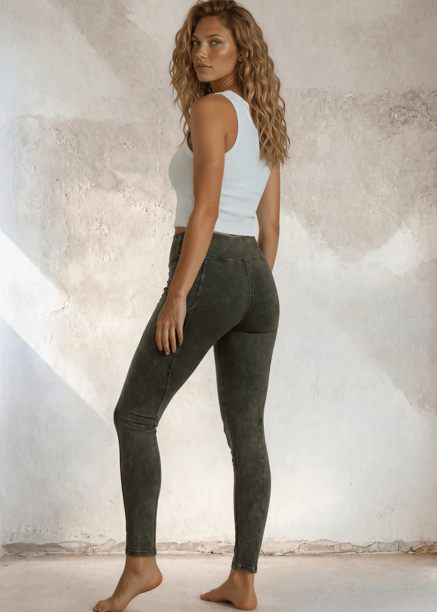 Plano Perfect Fit  Pocket Leggings (Dark Moss Green)
