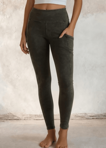 Plano Perfect Fit  Pocket Leggings (Dark Moss Green)