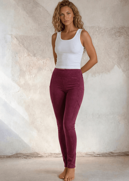 Plano Perfect Fit  Pocket Leggings (Raspberry Denim)
