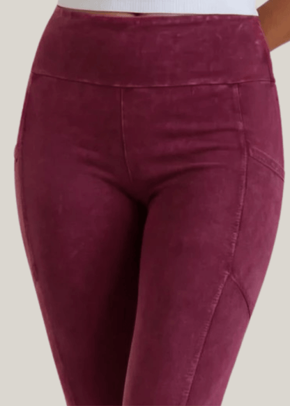 Plano Perfect Fit  Pocket Leggings (Raspberry Denim)