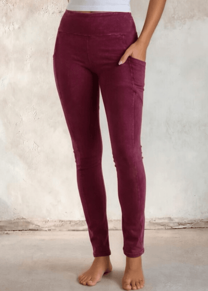 Plano Perfect Fit  Pocket Leggings (Raspberry Denim)