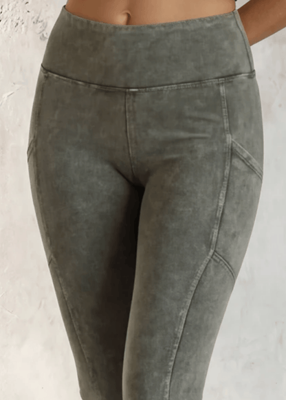 Plano Perfect Fit  Pocket Leggings (Gray Denim)