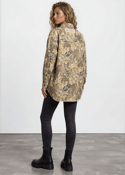 Jaded Gypsy Vintage Army Green Floral Jacket