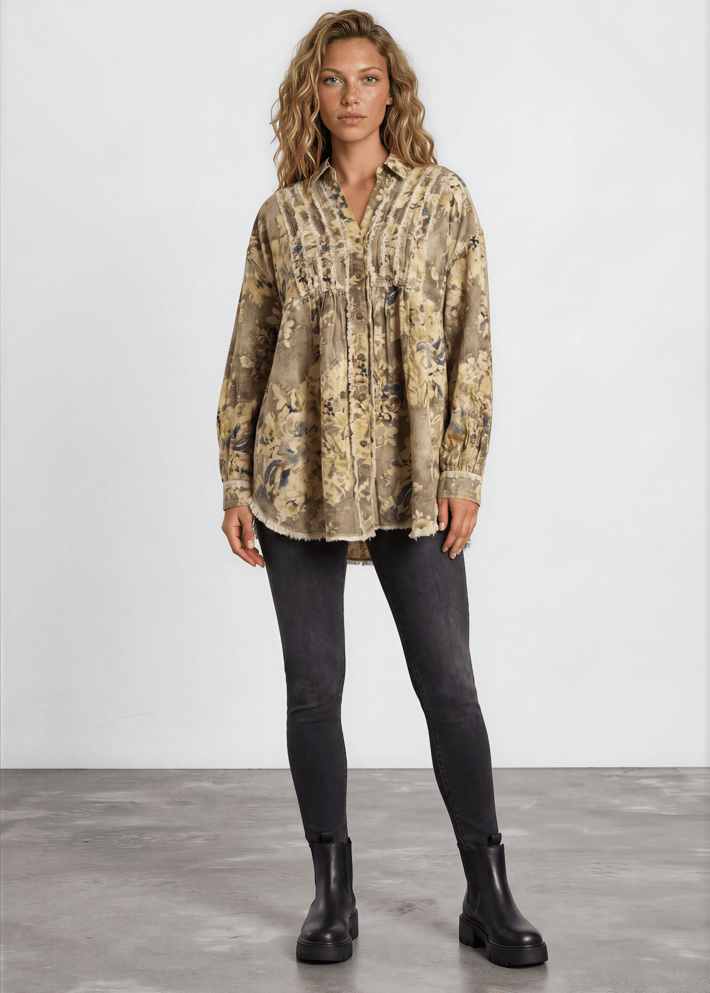Jaded Gypsy Vintage Army Green Floral Jacket