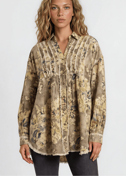 Jaded Gypsy Vintage Army Green Floral Jacket
