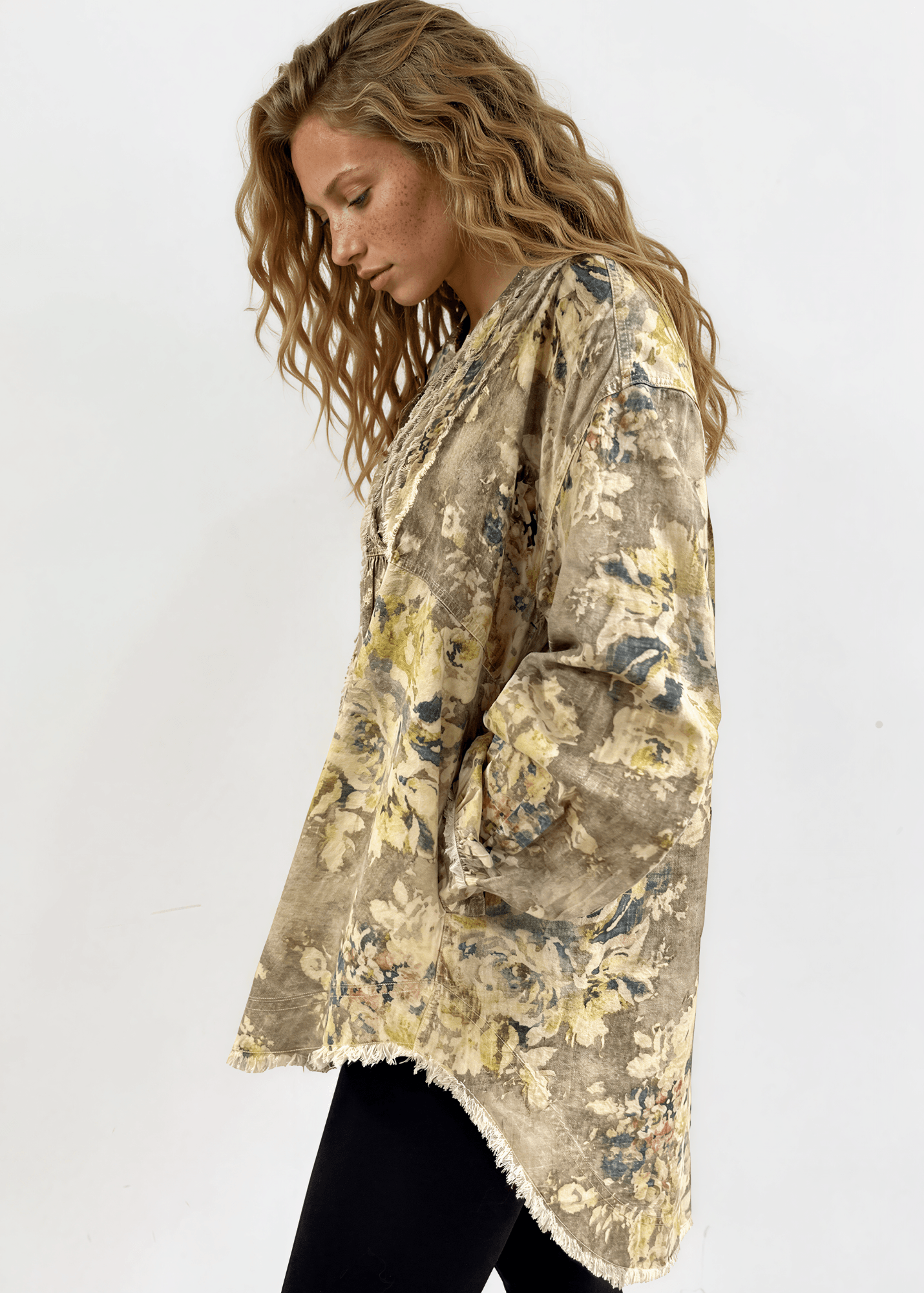 Jaded Gypsy Vintage Army Green Floral Jacket