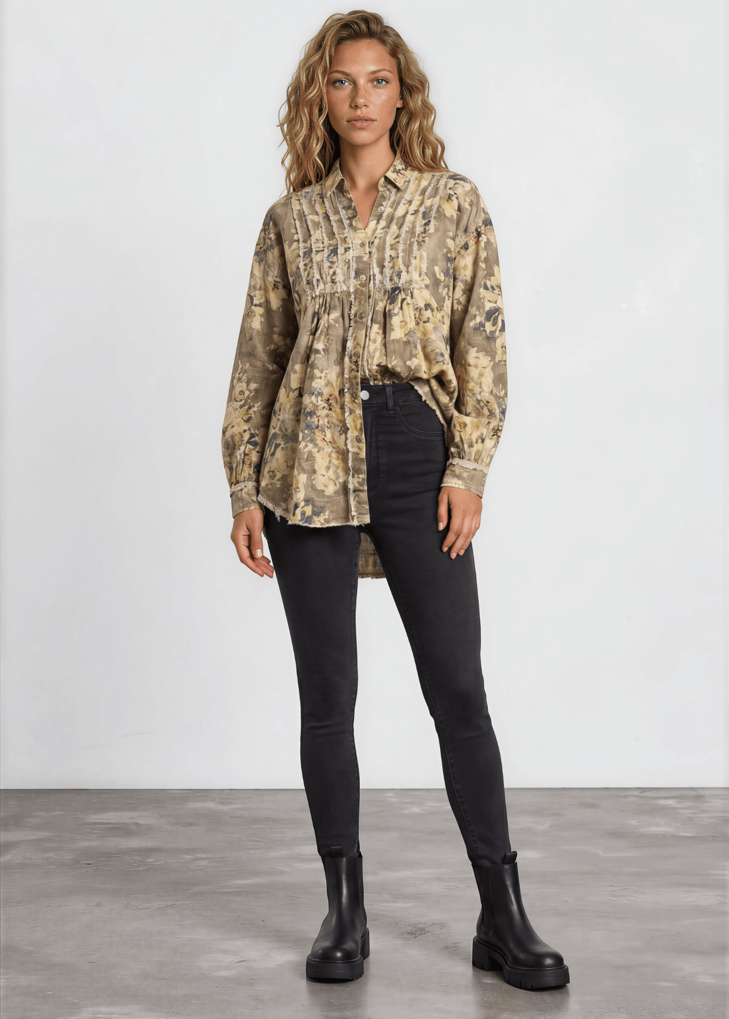 Jaded Gypsy Vintage Army Green Floral Jacket