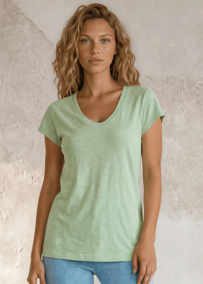 Meghan Tee Soft and Lightweight in Neil Green