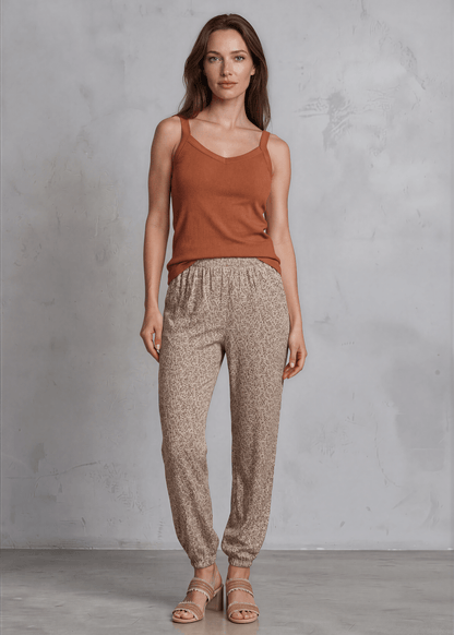 Taupe Floral Print Joggers