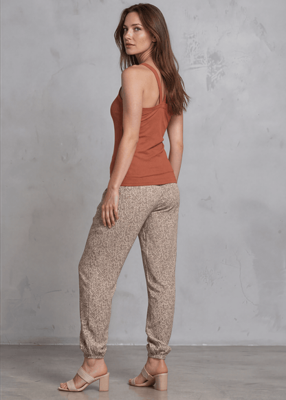 Taupe Floral Print Joggers