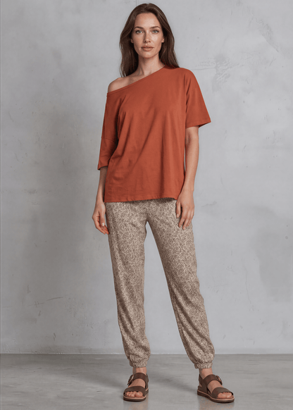 Taupe Floral Print Joggers