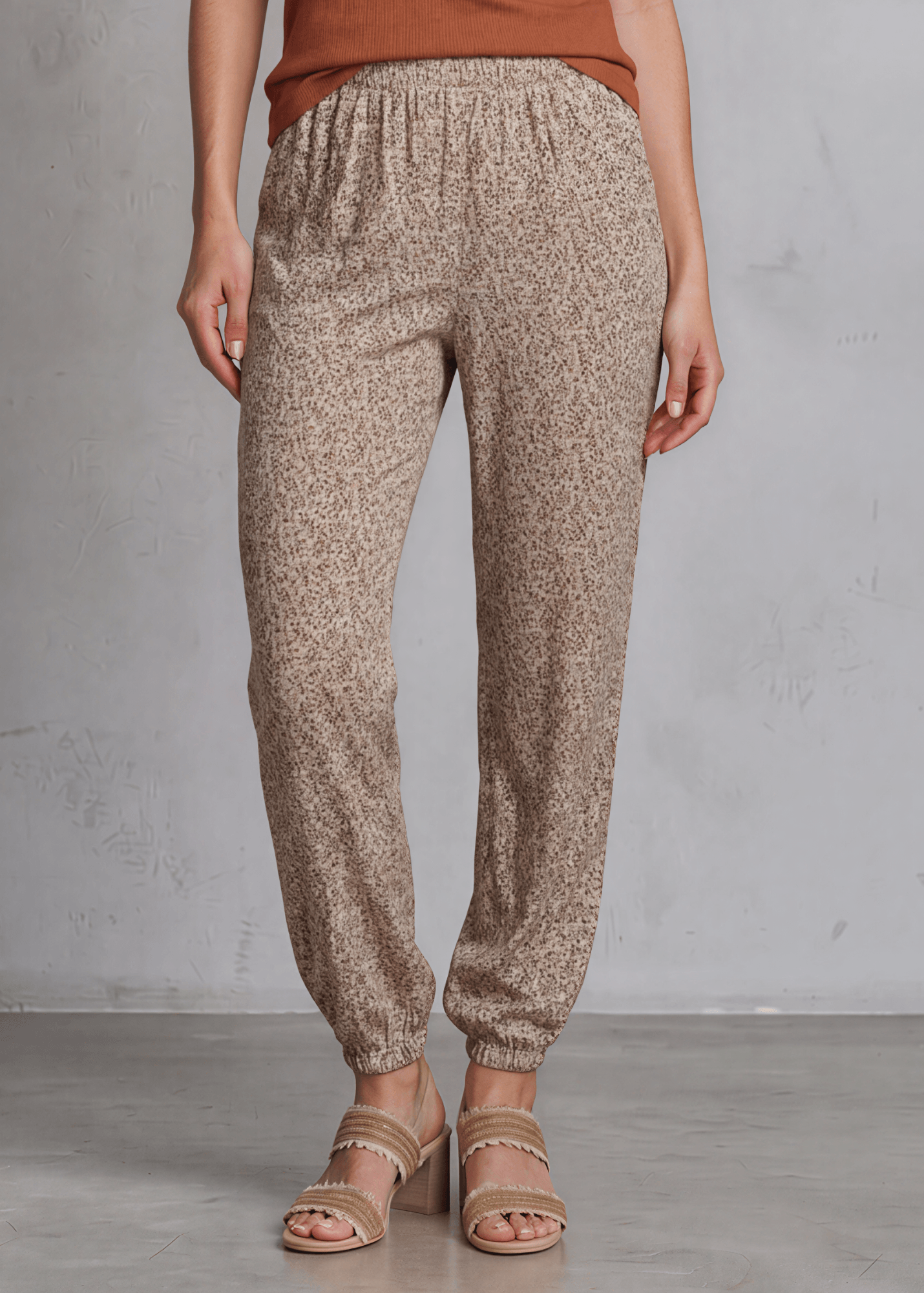 Taupe Floral Print Joggers