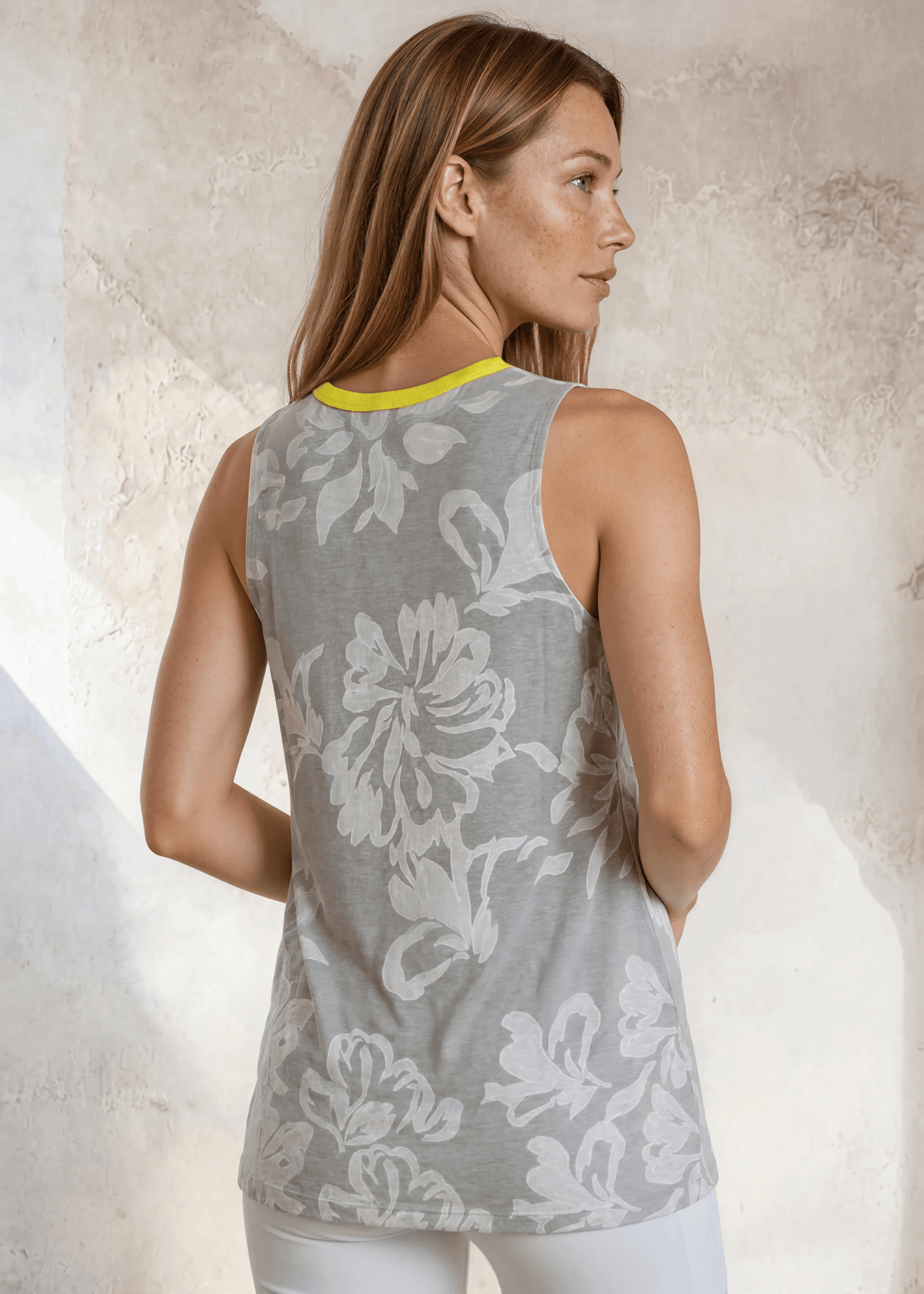 Tropical Floral Grommet Detail Sleeveless