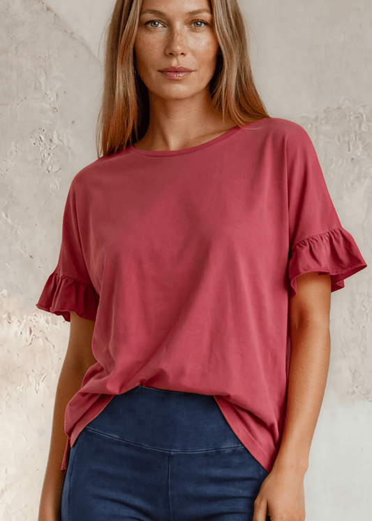 Rita Ruffled Sleeve Loose Fit Tee