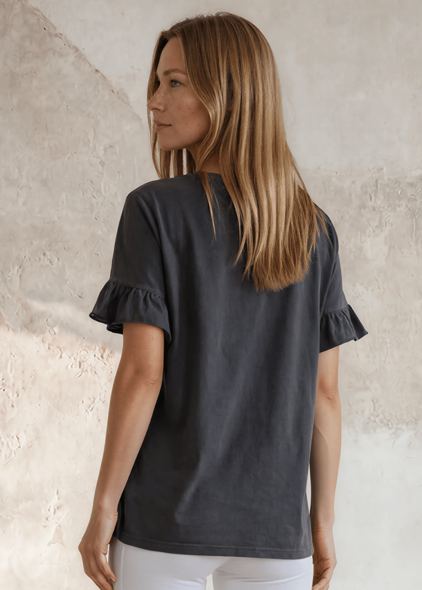 Rita Ruffled Sleeve Loose Fit Tee