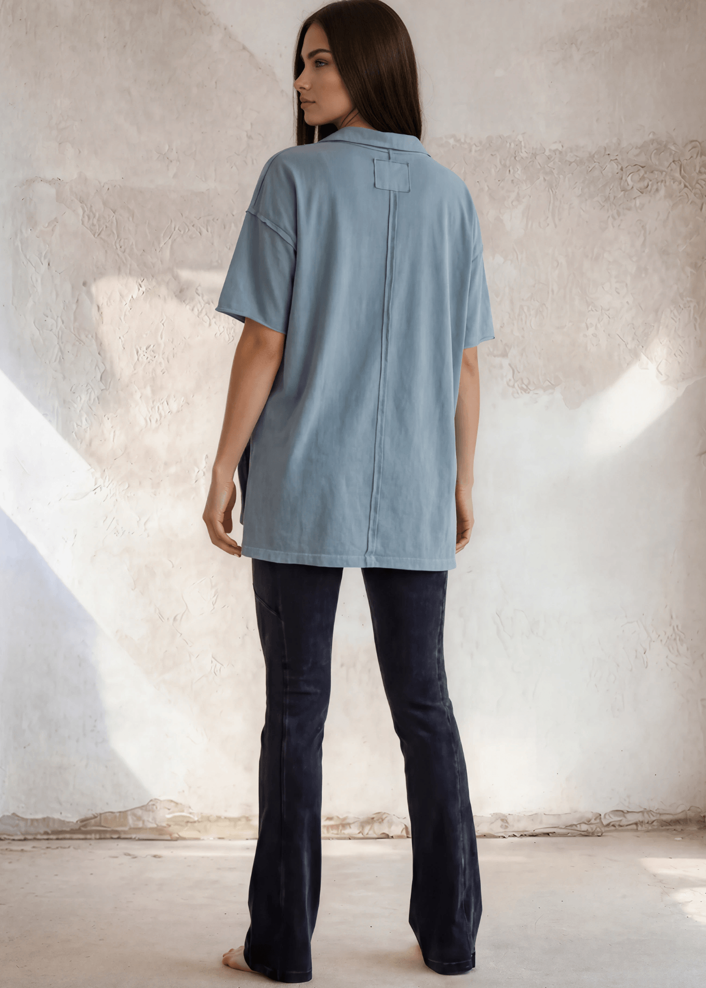 Blue Stream V-Neck Cotton Top