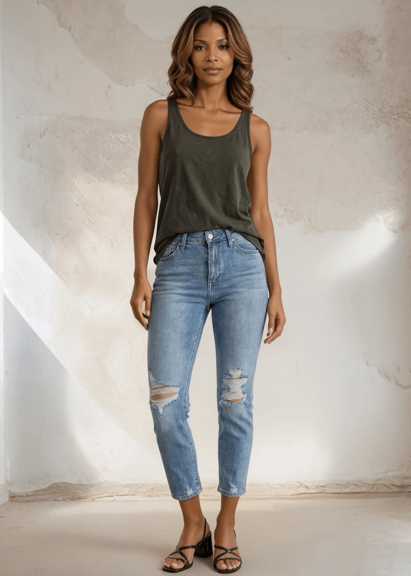 Tampa Bay Top Layer Tank Top in Dark Moss Green