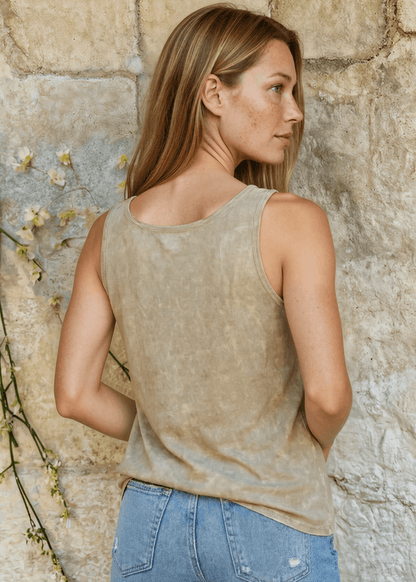 Tampa Bay Top Layer Tank Top in Stone