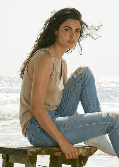 Tampa Bay Top Layer Tank Top in Stone