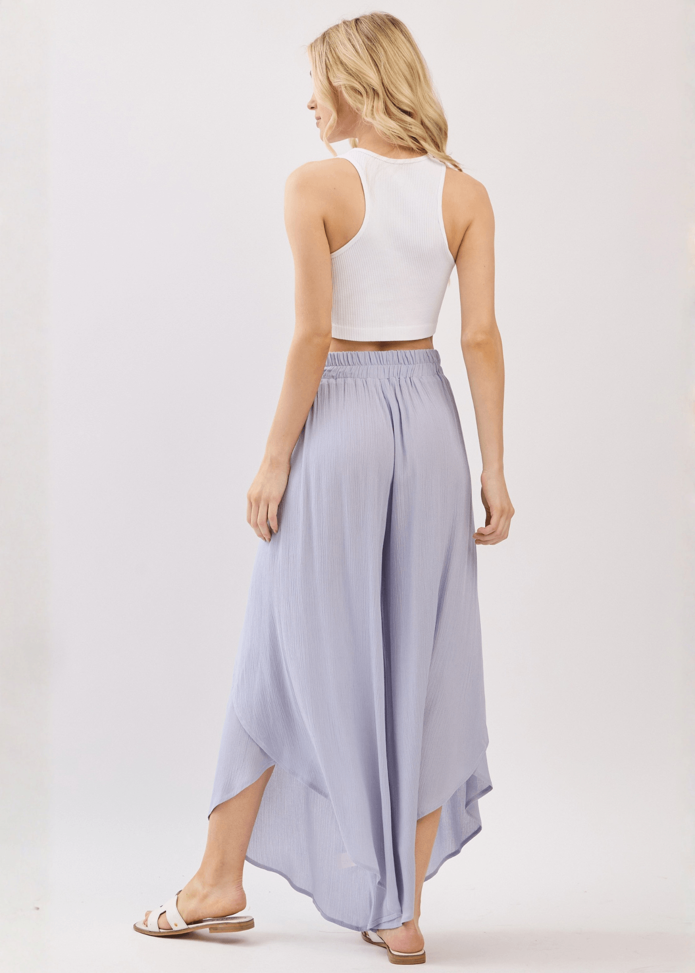Val's Vacation Flowy Pants (Pale Periwinkle)