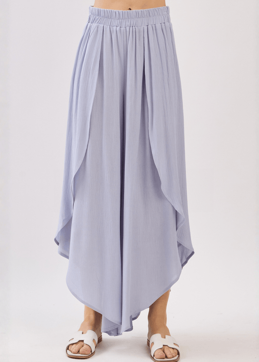 Val's Vacation Flowy Pants (Pale Periwinkle)