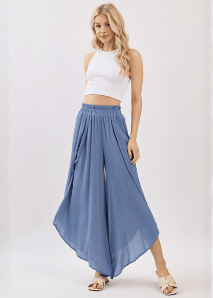 Val's Vacation Flowy Pants (Denim Blue)