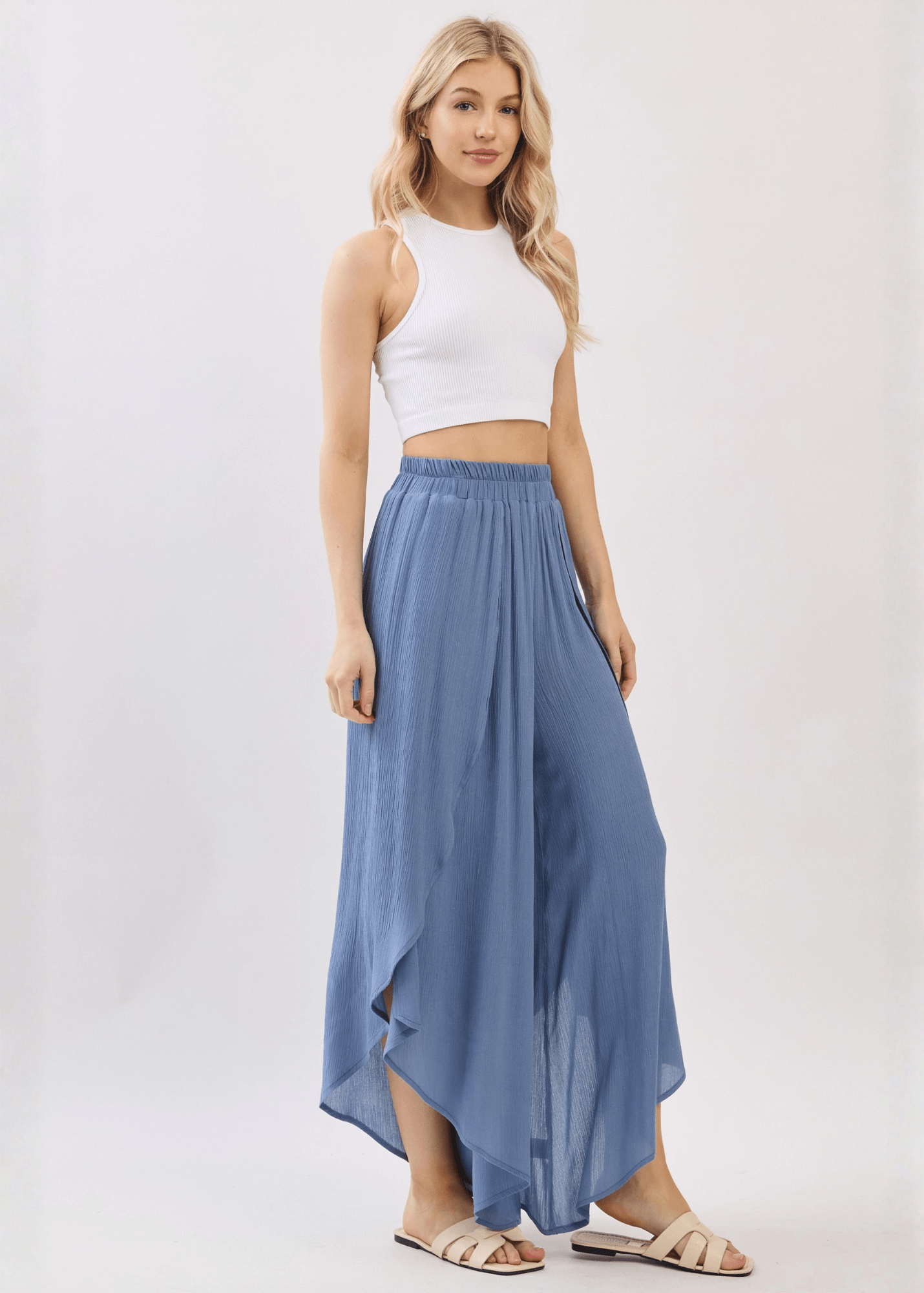 Val's Vacation Flowy Pants (Denim Blue)